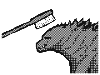 Godzilla pixel art style made in a Nintendo 3ds