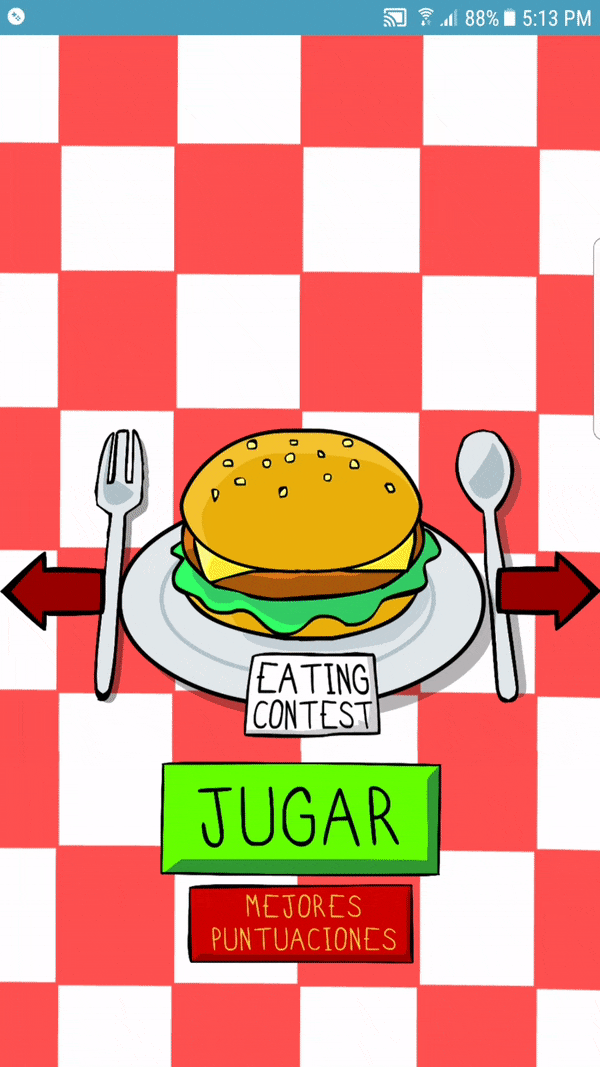 Menu Mockup for a food themed game
